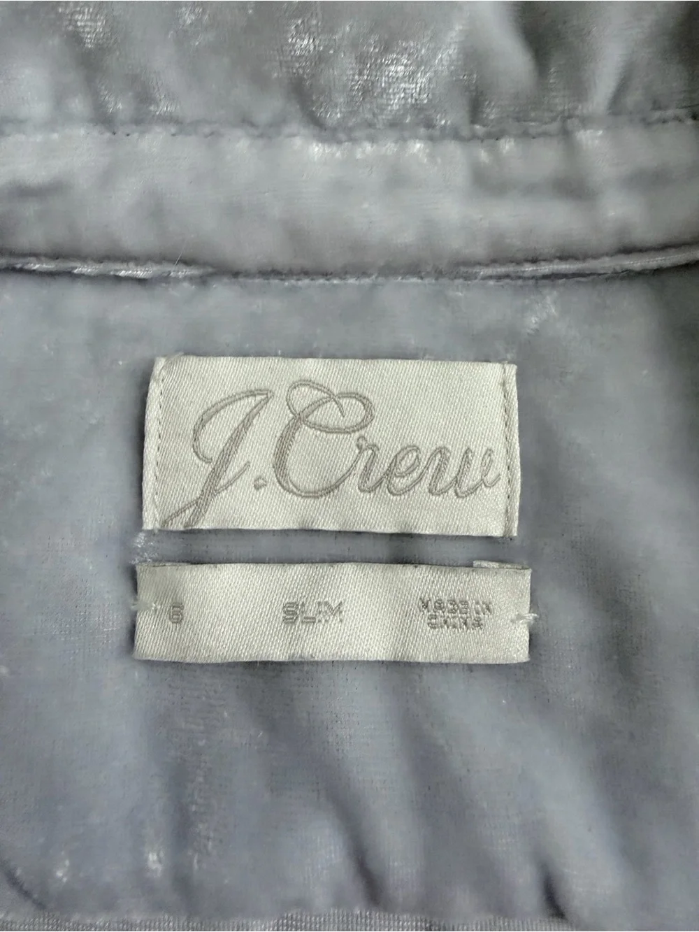 J.Crew Velvet Button Front Blouse Women’s Small Pale Sky Blue Long Sleeve Top S